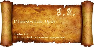 Blaskovics Upor névjegykártya